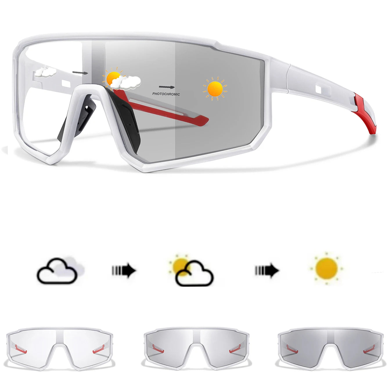 Sport Zonnebril voor Actieve Outdoor Activiteiten, Meekleurend, UV-bescherming 5