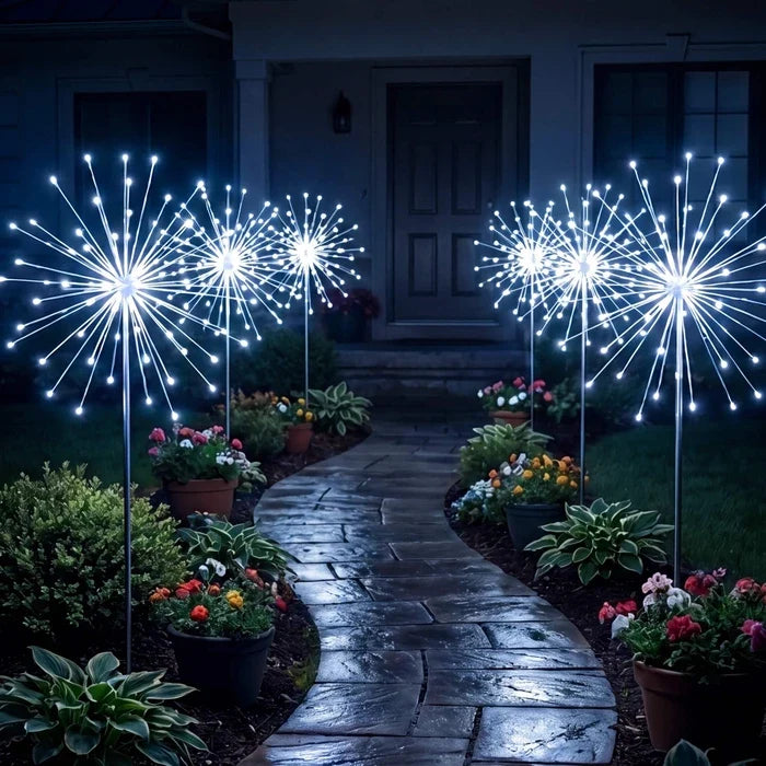 Sterrenlamp voor de border – koelwitte lichtdraden op zonne-energie met prikpen