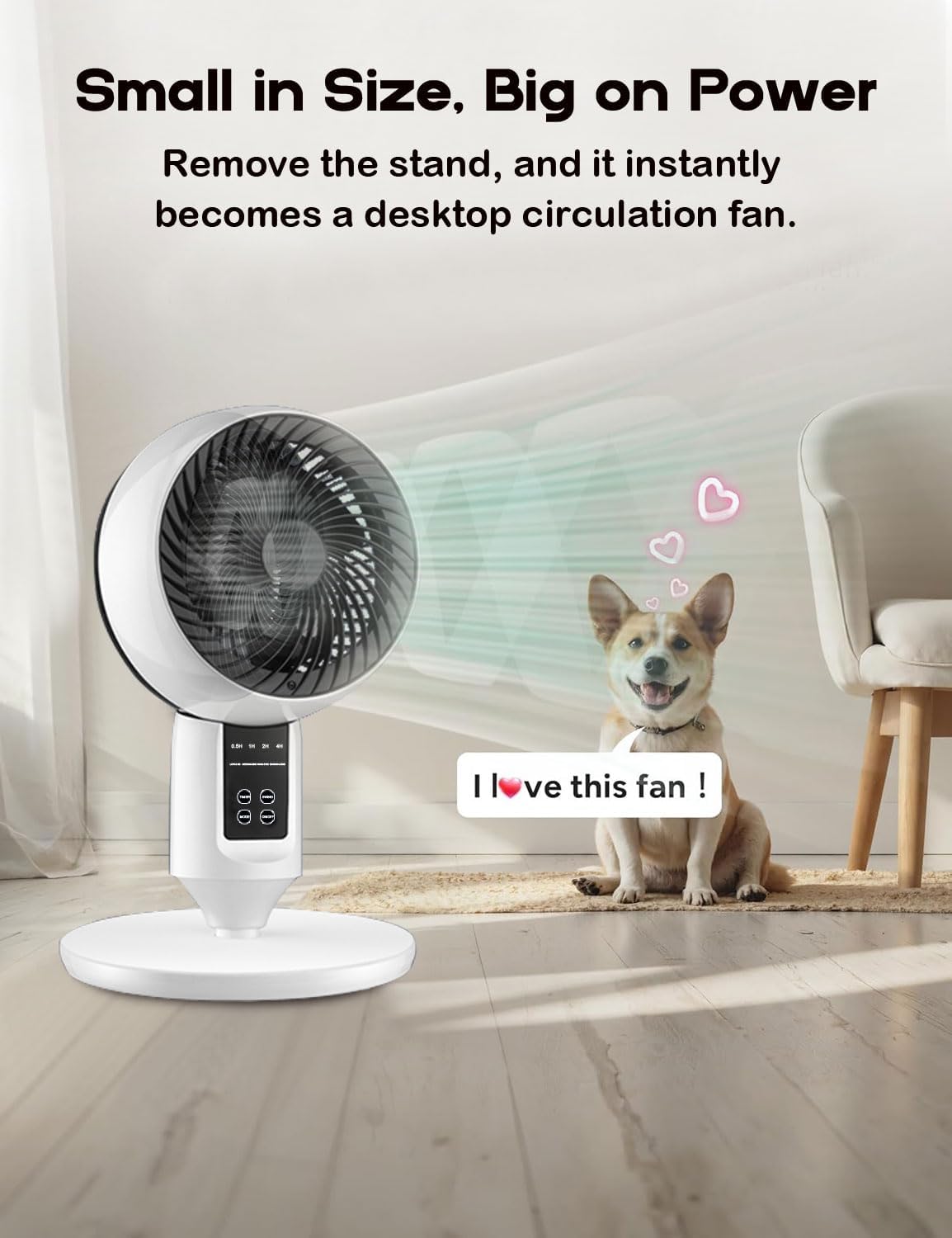 Stille Staande Ventilator met 3D-Oscillatie, Afstandsbediening en Hoogteverstelling 7