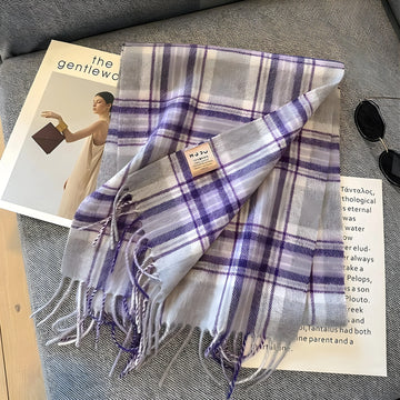 Stylish British Checked Cashmere Women's Winter Scarf - Victoria 0