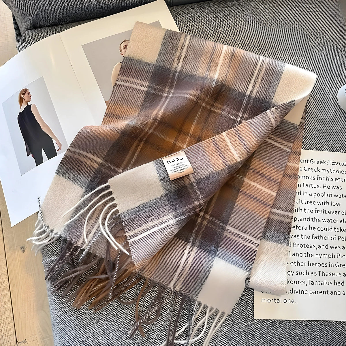 Stylish British Checked Cashmere Women's Winter Scarf - Victoria 11