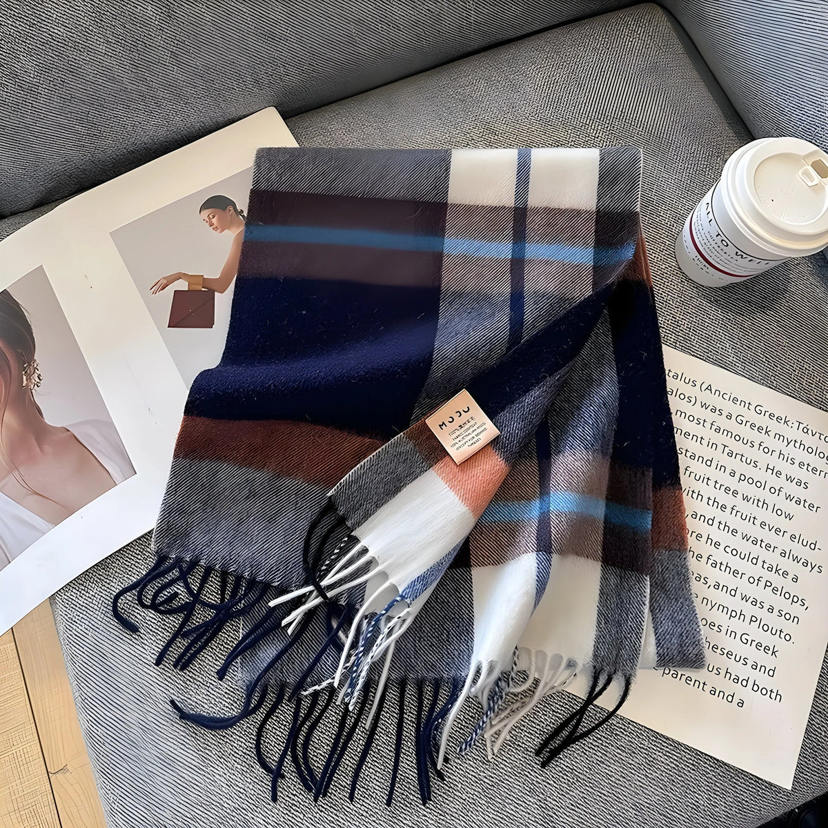 Stylish British Checked Cashmere Women's Winter Scarf - Victoria 14