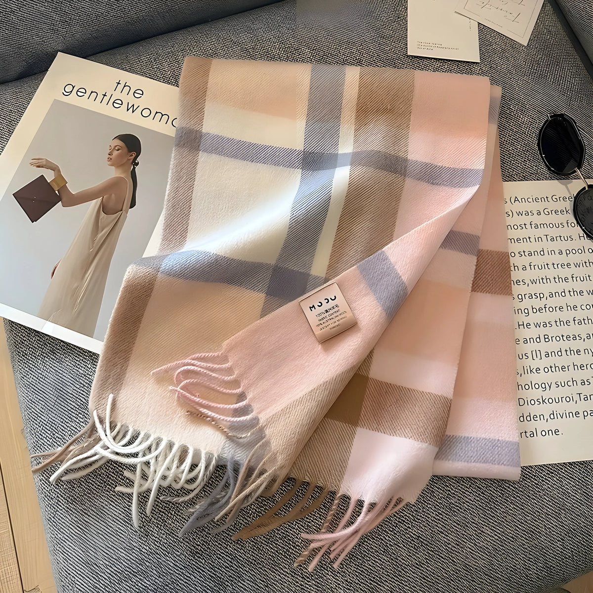 Stylish British Checked Cashmere Women's Winter Scarf - Victoria 16