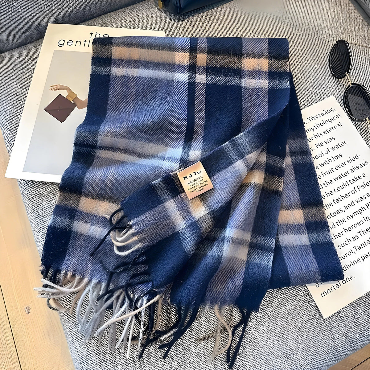 Stylish British Checked Cashmere Women's Winter Scarf - Victoria 17
