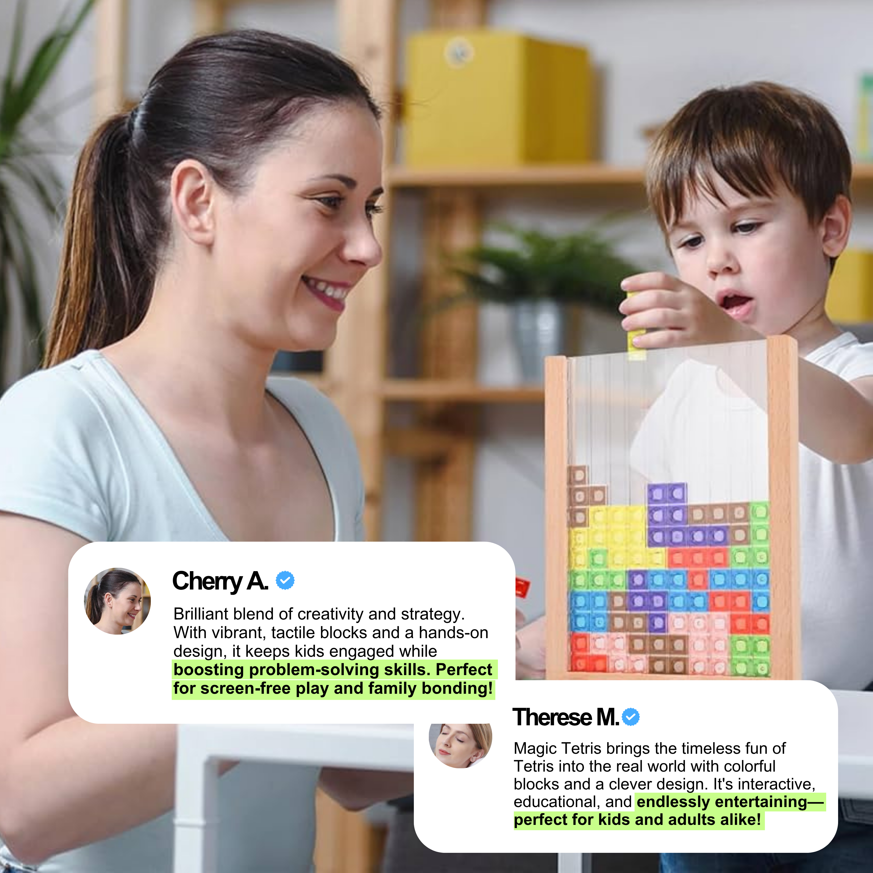 Ecoblock – Tablero de Tetris de madera educativo y sostenible – para todas las edades