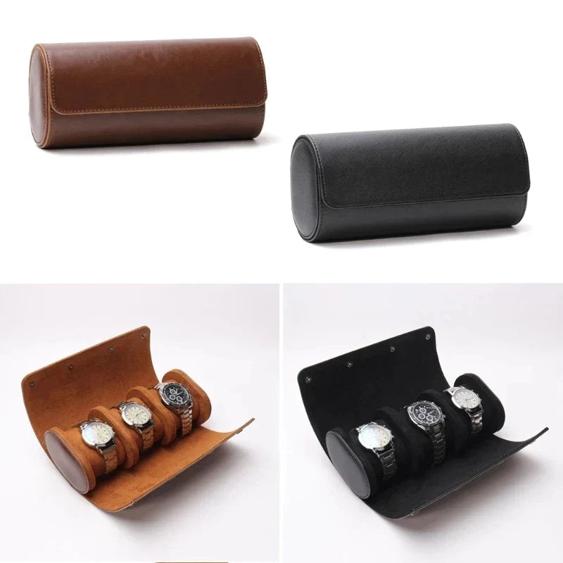 Travel Watch Case – 3 Slot Roll with Removable Cushions for Secure Storage 3