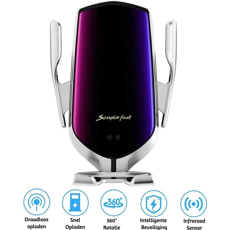 Handyhalter fürs Auto – automatische Klammerhalterung mit kabellosem Laden und 360° Rotation