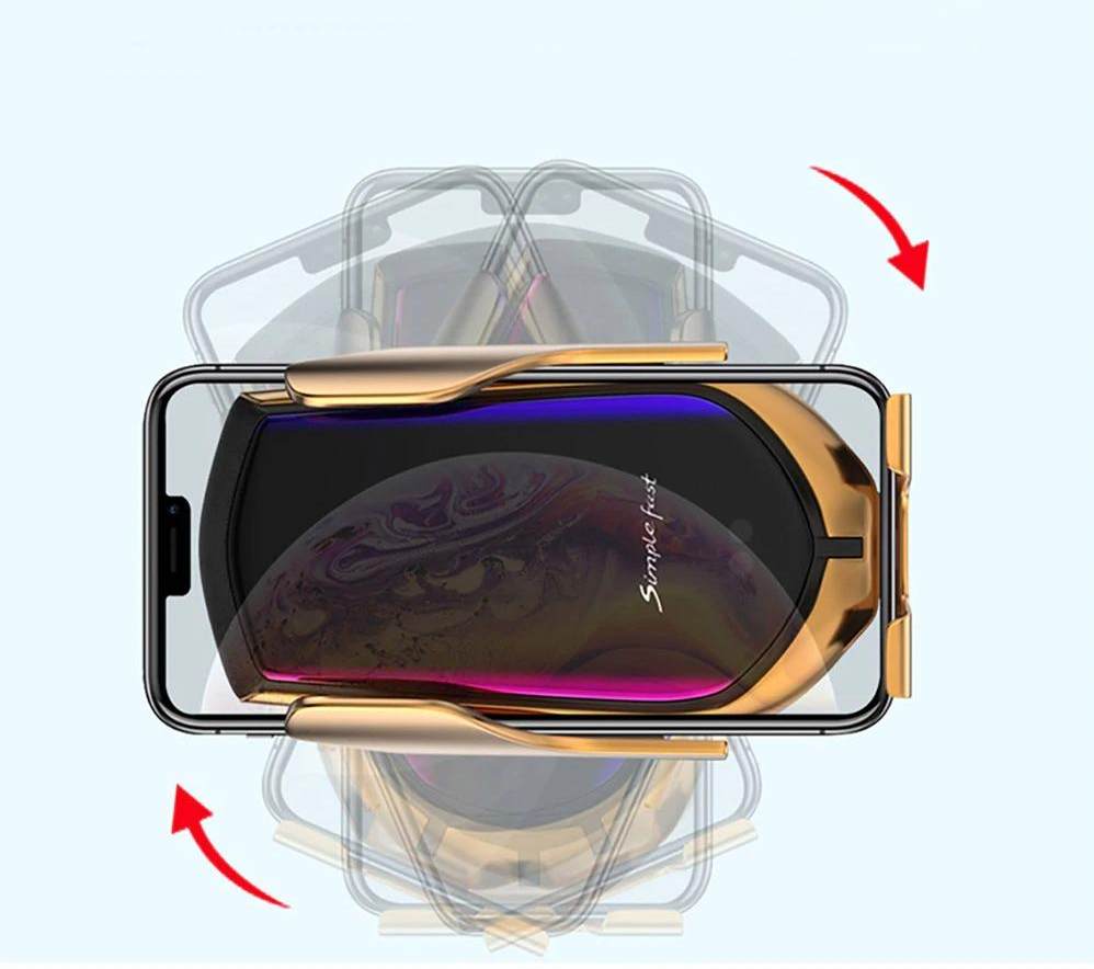 Handyhalter fürs Auto – automatische Klammerhalterung mit kabellosem Laden und 360° Rotation