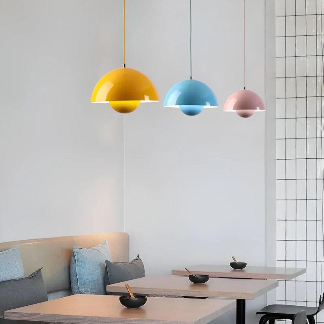 NordicBlossom – lámpara colgante LED escandinava en forma de flor – cable ajustable