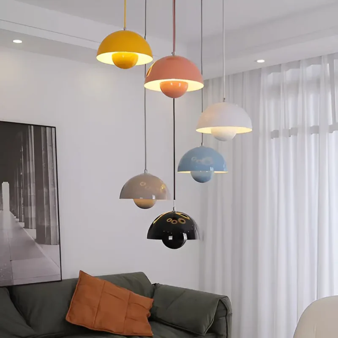 NordicBlossom – lámpara colgante LED escandinava en forma de flor – cable ajustable