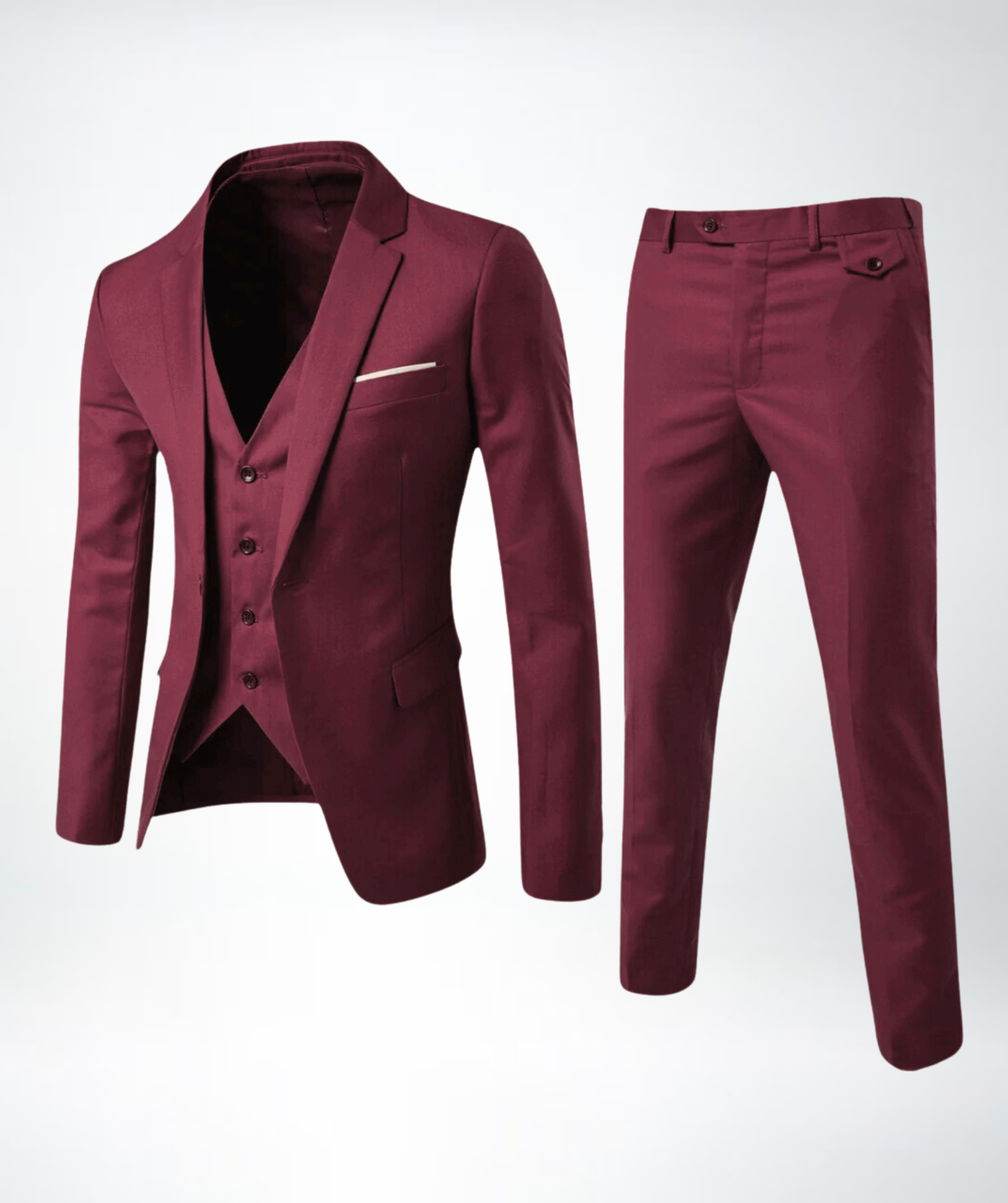 Fine men's suit – three-piece suit with vest and modern fit