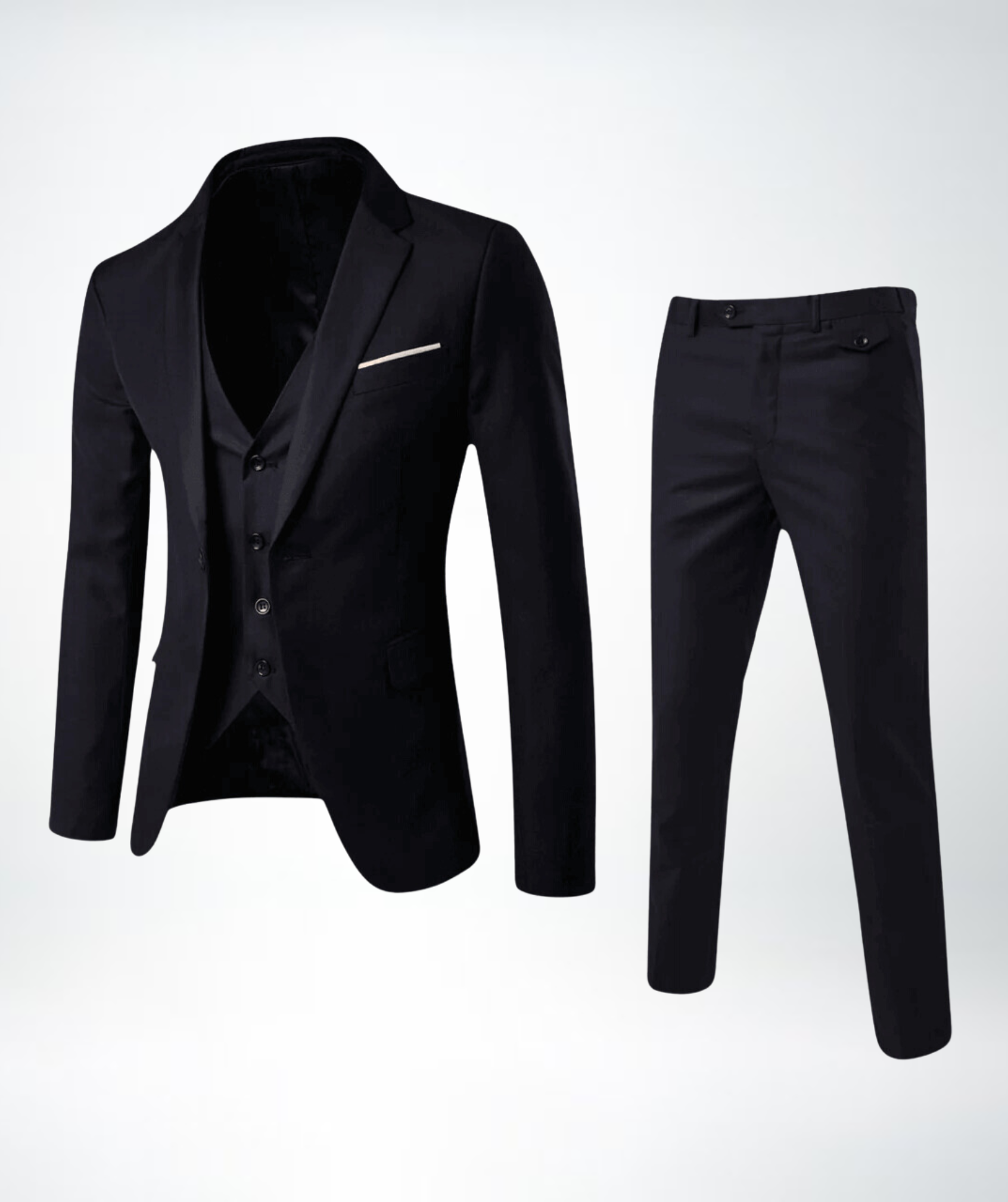Fine men's suit – three-piece suit with vest and modern fit