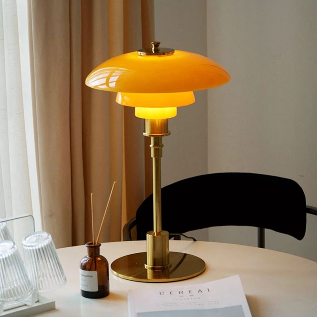 Lena – lámpara de mesa LED de vidrio diseño escandinavo – para espacio de vida y trabajo