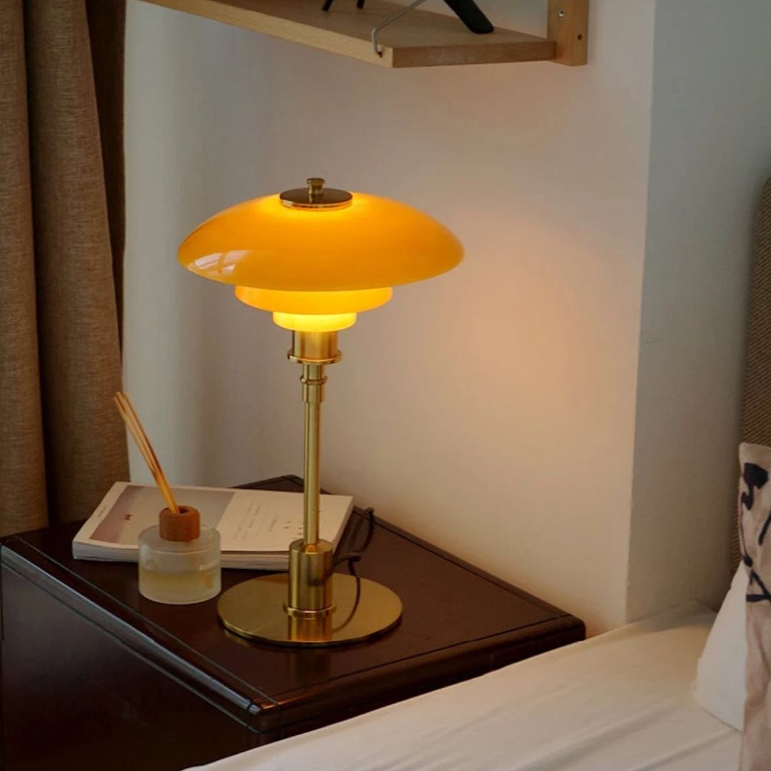 Lena – lámpara de mesa LED de vidrio diseño escandinavo – para espacio de vida y trabajo