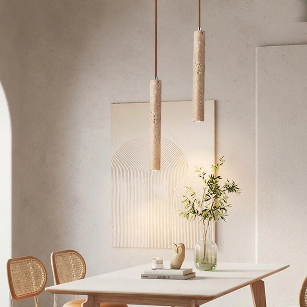 Aurevia – Llum de sostre LED de travertí en estil minimalista Wabi-Sabi