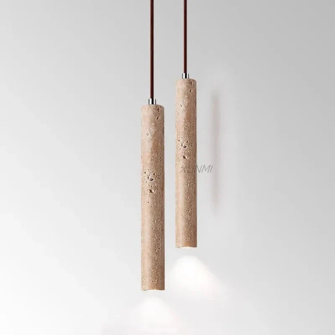Aurevia – Llum de sostre LED de travertí en estil minimalista Wabi-Sabi