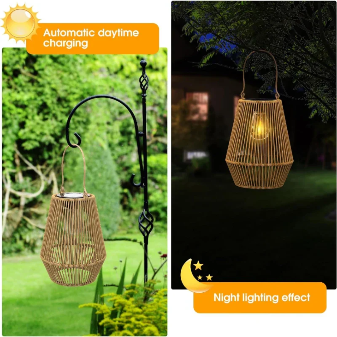 SunWeave – Farol de jardín impermeable hecho a mano con energía solar
