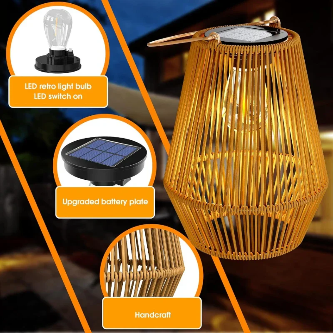 SunWeave – Farol de jardín impermeable hecho a mano con energía solar