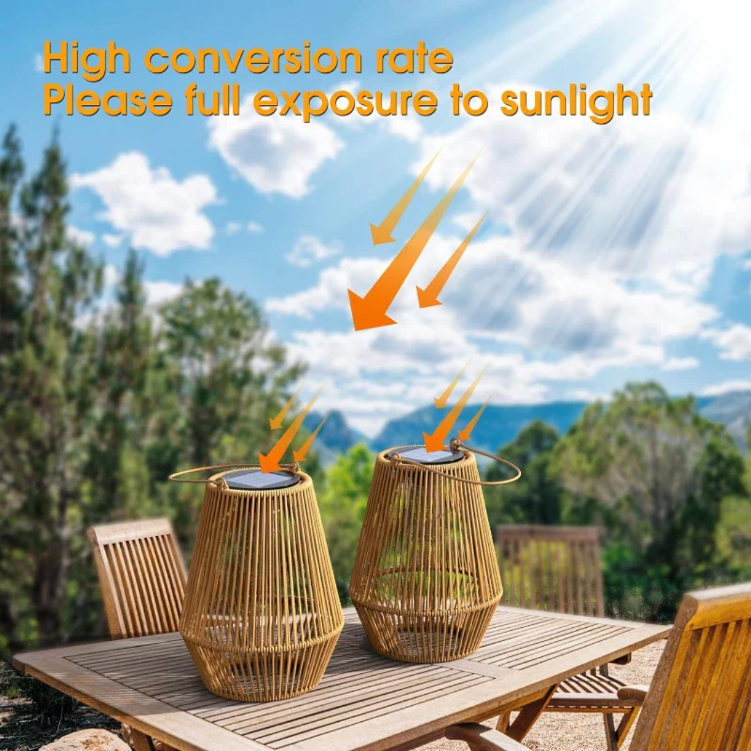 SunWeave – Farol de jardín impermeable hecho a mano con energía solar