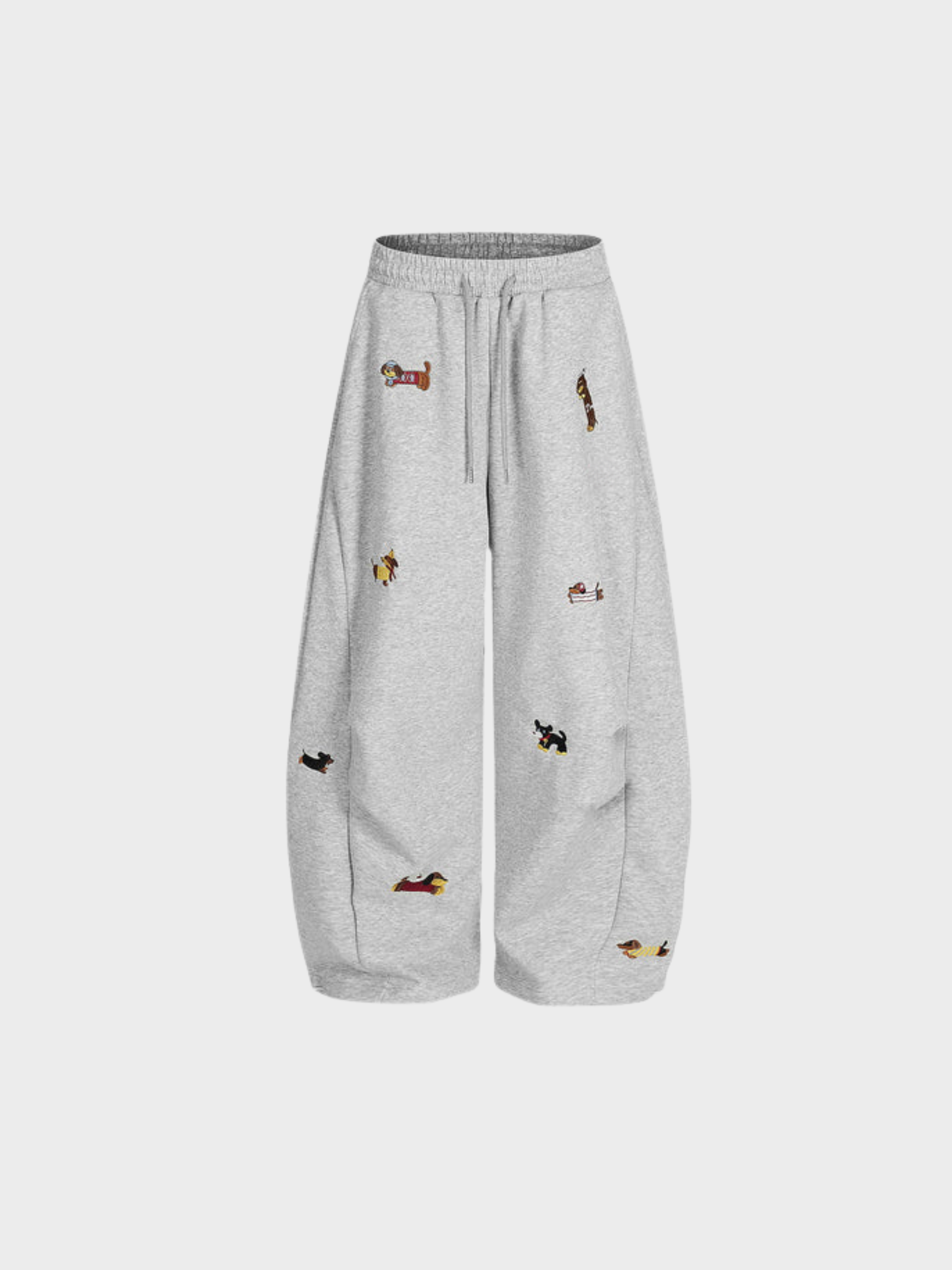 Sweatpants mit Gestickten Hündchen – Weicher Stoff, Lockere Passform & Verspieltes Design