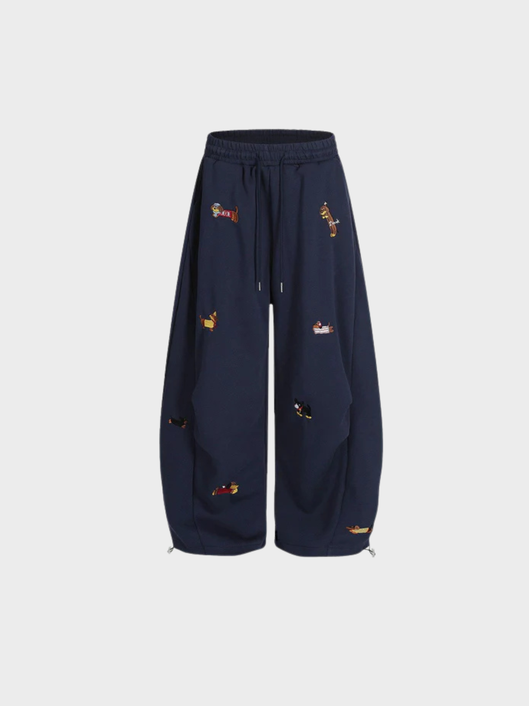 Sweatpants mit Gestickten Hündchen – Weicher Stoff, Lockere Passform & Verspieltes Design