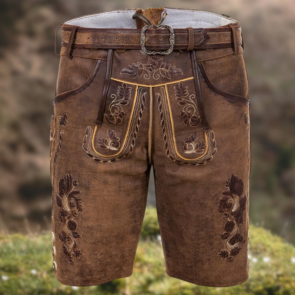 Revalki Luca - Stijlvolle Traditionele Leren Broek voor Mannen met Authentiek Design