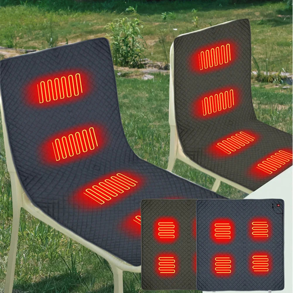 Verwarmd Kussen voor Buiten met USB en Type-C, 3 Temperatuurinstellingen, 4 Verwarmde Zones 3