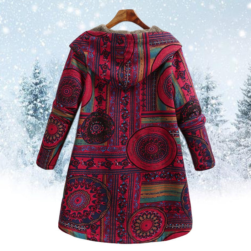 Marcella - Bohemian Winter Coat with Floral Print
