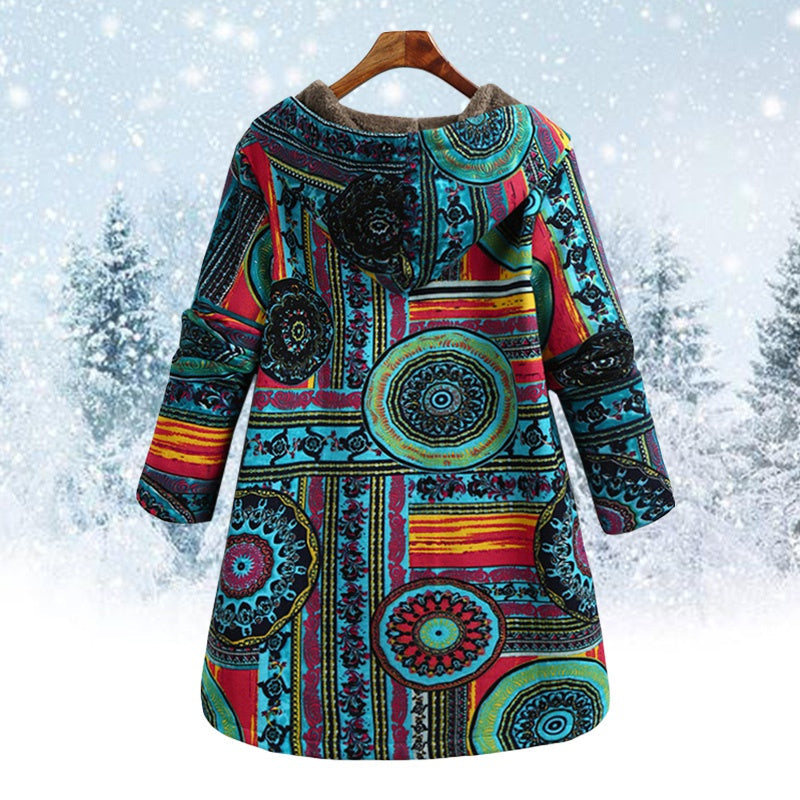 Marcella - Bohemian Winter Coat with Floral Print