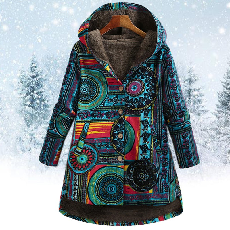 Marcella - Bohemian Winter Coat with Floral Print