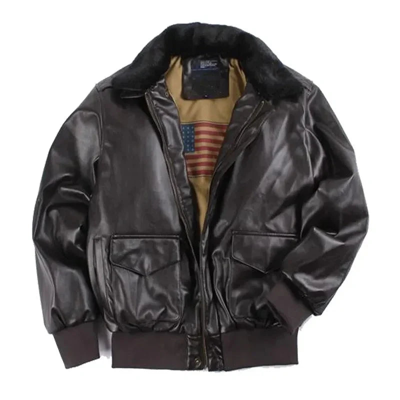 Vintage Leather Motorcycle Jacket for Winter - Maxim 0