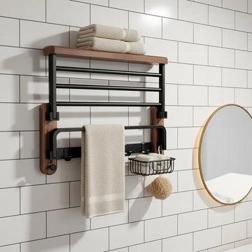 Wall-mounted wooden towel rack - Rackhaven 0