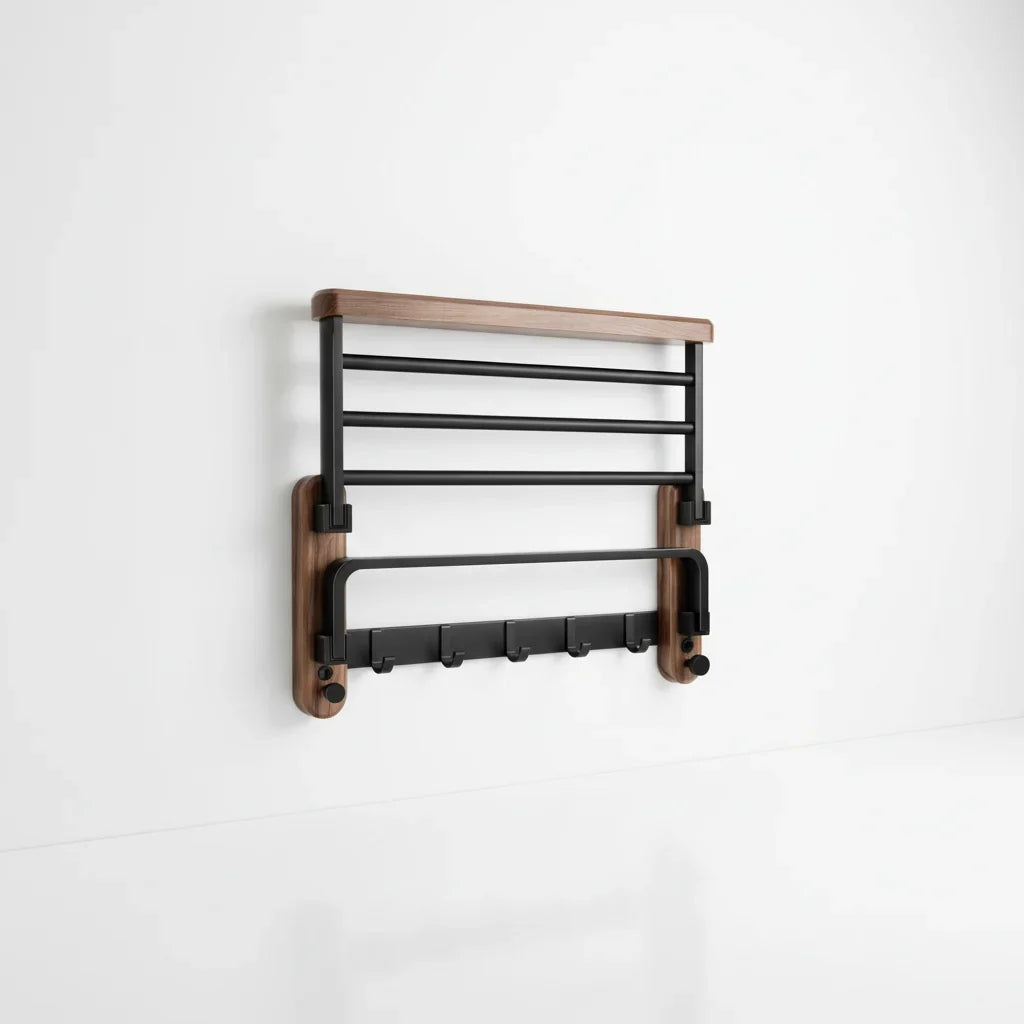 Wall-mounted wooden towel rack - Rackhaven 6