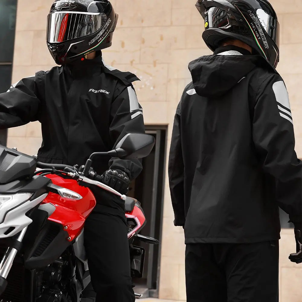 RiderPro – Chaqueta de chuvia para moto impermeable ergonómica – Unisex cortaventos