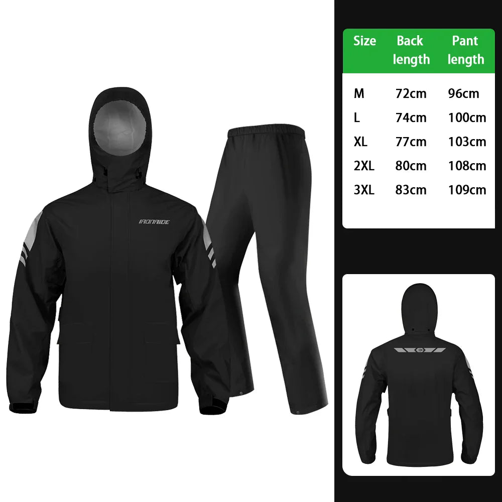 RiderPro – Chaqueta de chuvia para moto impermeable ergonómica – Unisex cortaventos