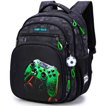 Jungen-Rucksack – geräumige Schultasche mit Game-Print und verstellbaren Gurten