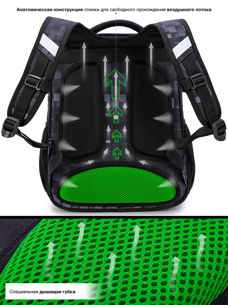 Jungen-Rucksack – geräumige Schultasche mit Game-Print und verstellbaren Gurten