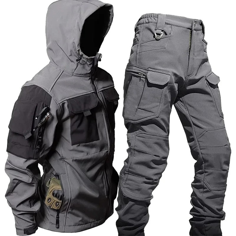Nordfall – Outdoor men's cargo set waterproof and windproof with hood for hiking and daily use