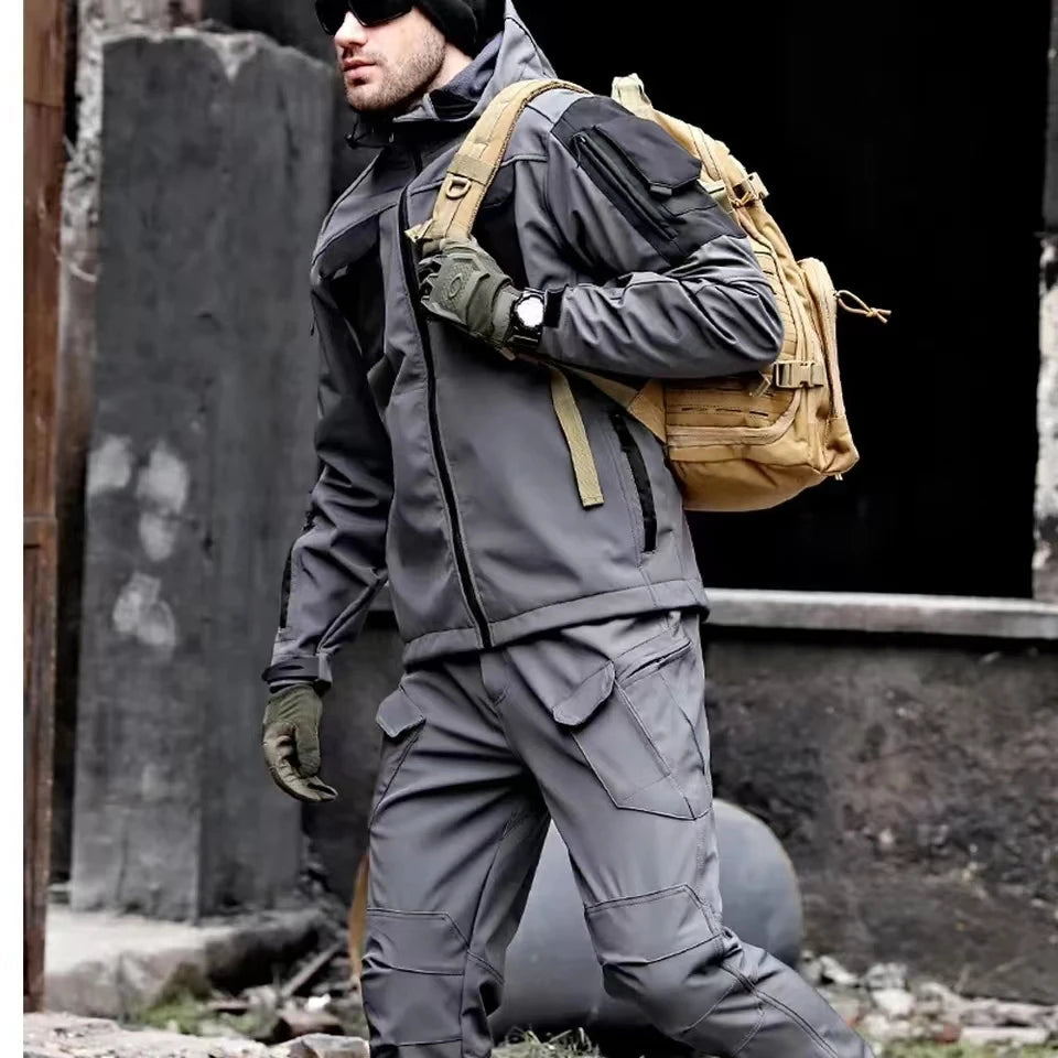 Nordfall – Outdoor men's cargo set waterproof and windproof with hood for hiking and daily use