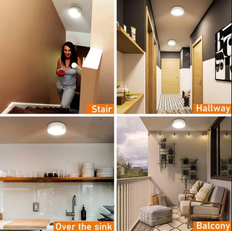 Lumora Plafondlamp – Draadloze LED-Verlichting met Bewegingssensor op Batterijen