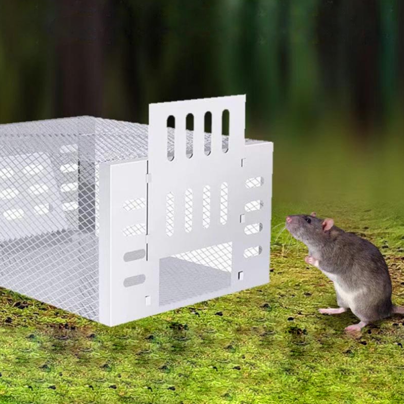 Rodento – Trampa para ratos humana galvanizada e espaciosa – para interior e xardín