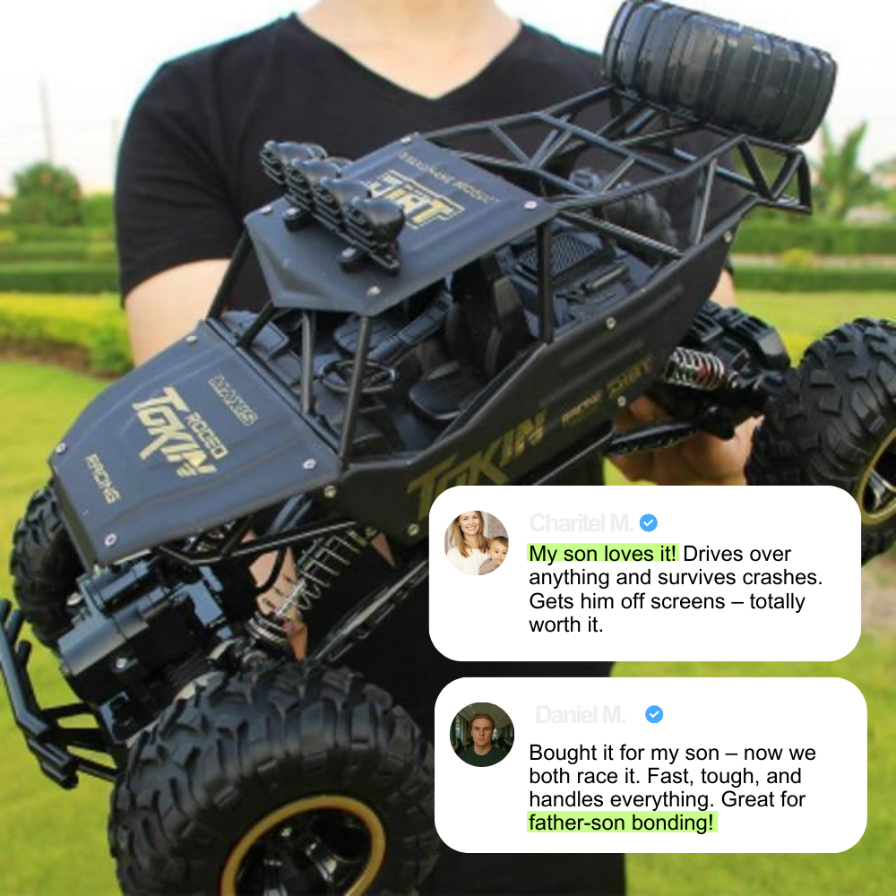 Beasttrek X4 RC Coche 4x4 – Todoterreo a 2,4 GHz con 50m Alcance e Amortecemento de impactos