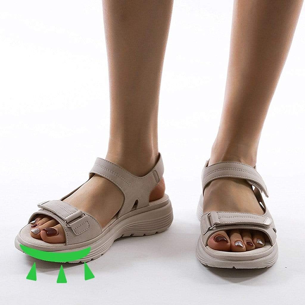 Zwarte Dames Sandalen met Voetbed en Verstelbare Klittenbandsluiting voor Comfort 4