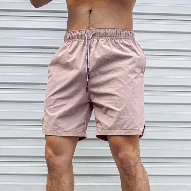 Revalki David einfarbige atmungsaktive Herren-Badehose mit Kordelzug