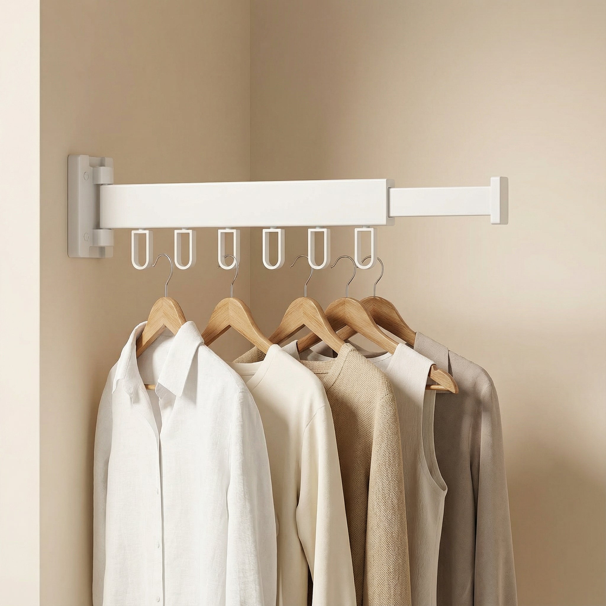 Retractable Clothes Dryer – Foldable Clothes Hanger for Wall Mounting