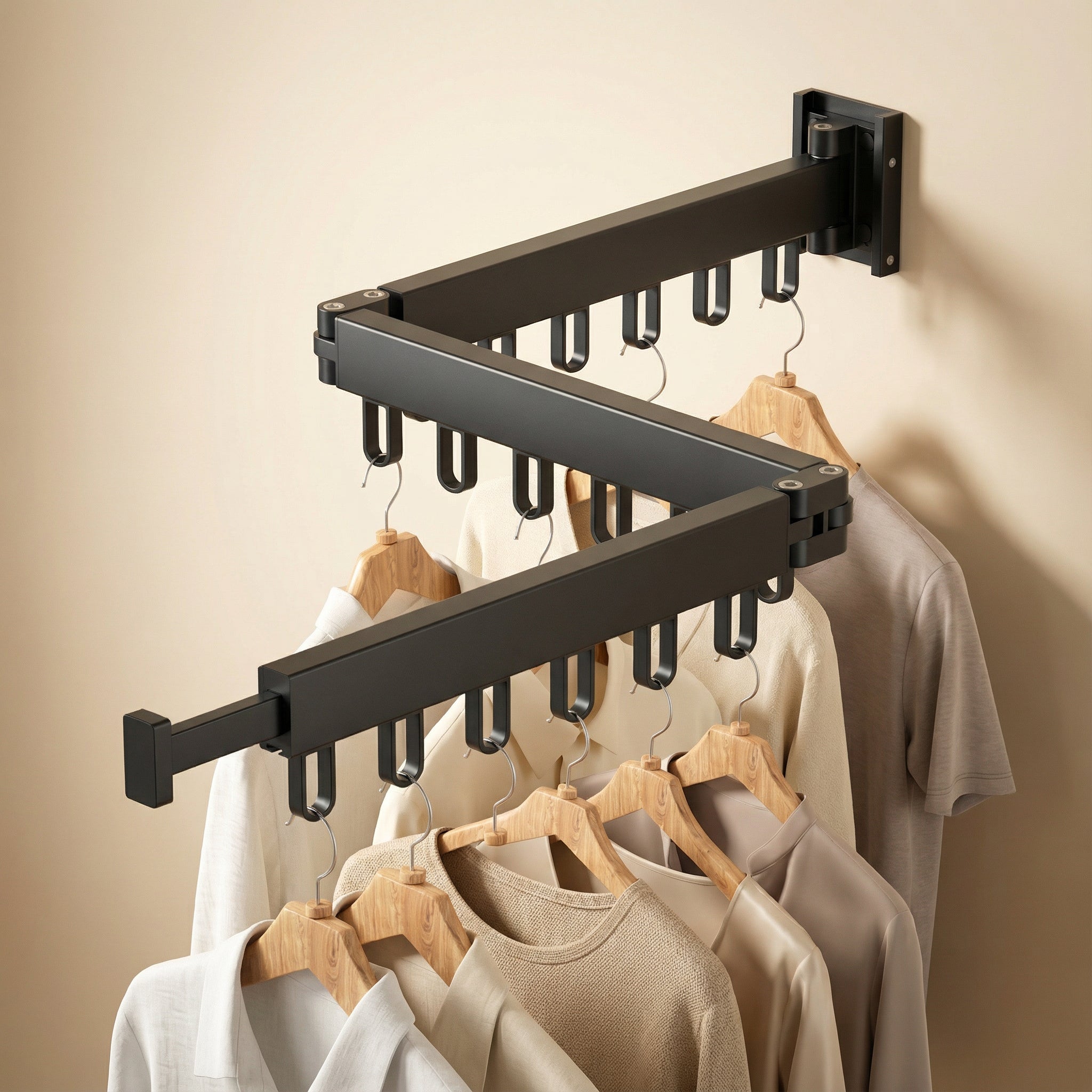 Retractable Clothes Dryer – Foldable Clothes Hanger for Wall Mounting