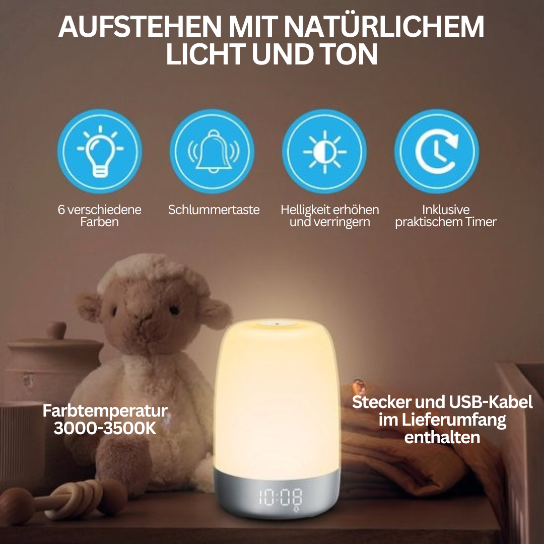Despertador con luz e sons naturais Aurora – Despertador suave e natural para un comezo enerxético do día