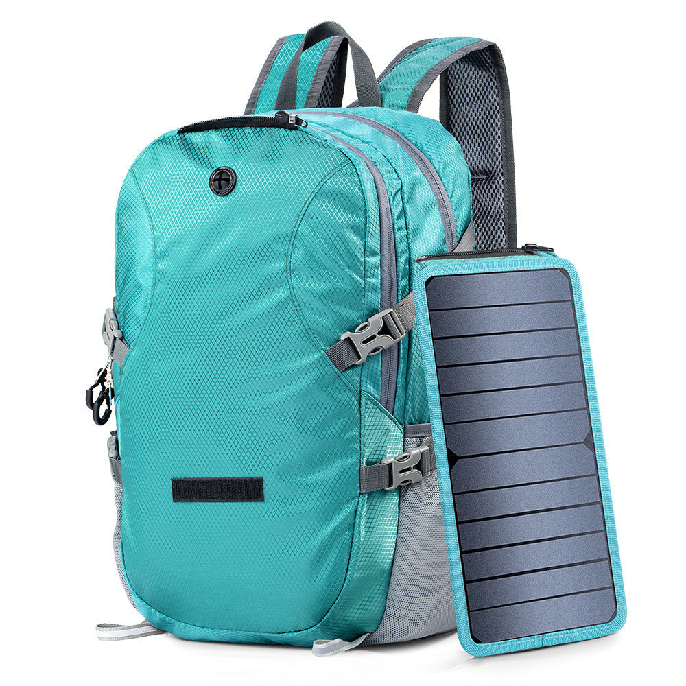 Mochila de enerxía solar – 30L lixeira e resistente á auga con USB