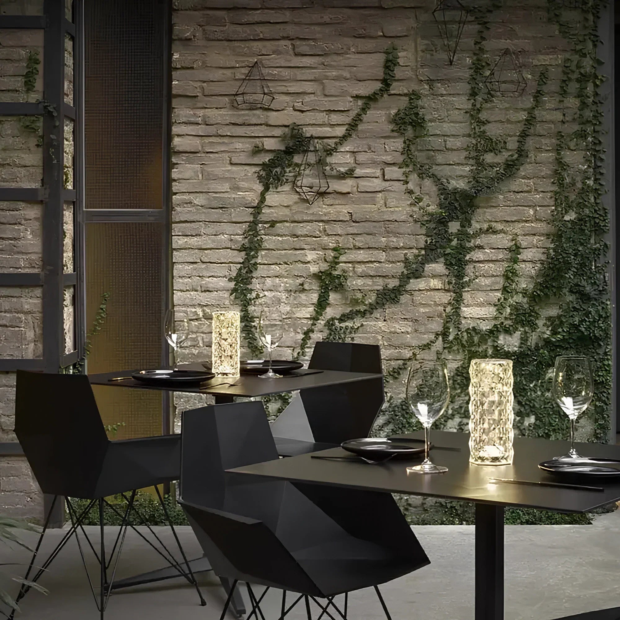 Aurora – Lámpara de mesa de cristal con control táctil – Regulable e recargable