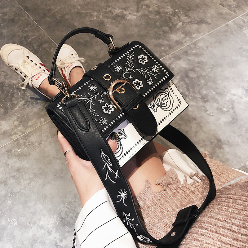 Revalki Crossbody Bag with Flower Embroidery